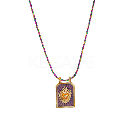 Brass and Enamel Pendant Necklaces FS-WG2CA9F-04-1