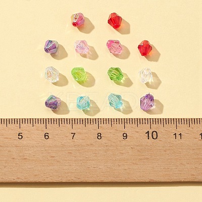 700Pcs 14 Style Bicone AB Color Plated Eco-Friendly Transparent Acrylic Beads TACR-FS0001-32-1