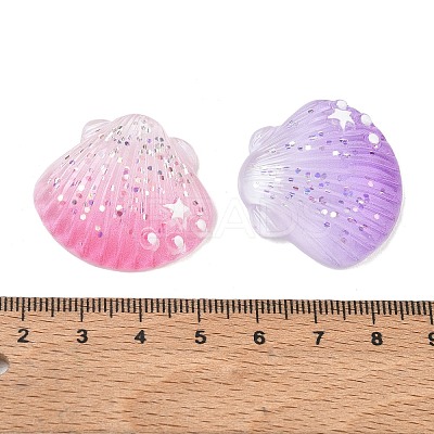 Opaque Resin & Paillette Cabochons X-RE-CBA6E1B-01-1