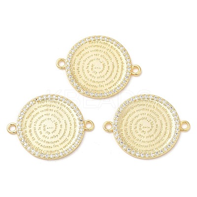 Rack Plating Brass Micro Pave Clear Cubic Zirconia Connector Charms KK-K332-17G-1