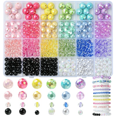 DIY Round Acrylic Beads Jewelry Making Findings Kits DIY-FS0007-79-1