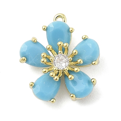 Brass Turquoise Pendants LS-KK-S514-03G-1