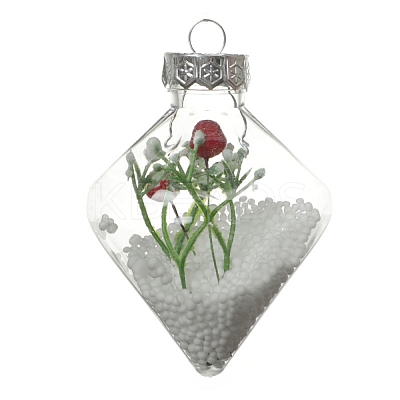 Transparent Plastic Fillable Ball Pendants Decorations XMAS-PW0002-04K-1