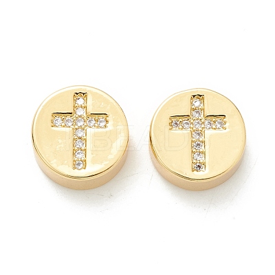 Rack Plating Eco-Friendly Brass Beads KK-K267-03G-1
