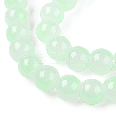 Baking Paint Imitation Jade Glass Round Bead Strands DGLA-N003-10mm-08-1-1