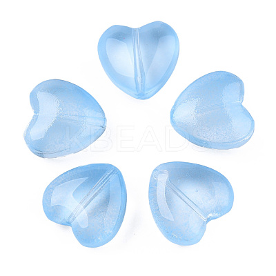 Transparent Spray Painted Glass Beads GLAA-N035-030-C03-1