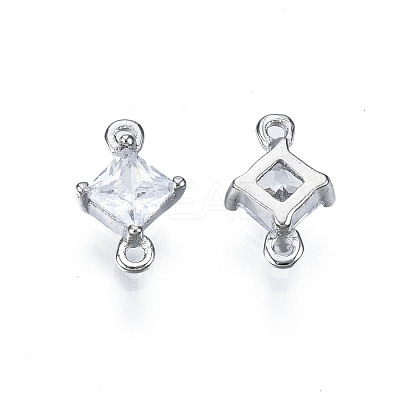 Long-Lasting Plated 925 Sterling Silver Cubic Zirconia Links STER-ZX003-03P-NF-1