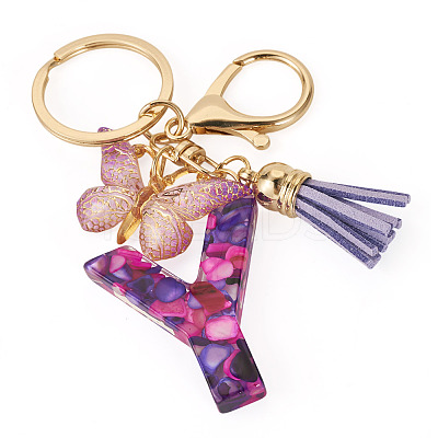 Resin Butterfly Pendant Keychains KEYC-TAC0034-03Y-1
