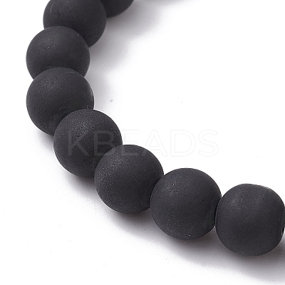 2Pcs 2 Style Synthetic Hematite & Glass Round Beaded Stretch Bracelets Set BJEW-JB10050-01-1