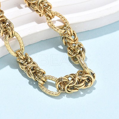 304 Stainless Steel Ovel Link Chain Bracelets for Women BJEW-U038-02G-1