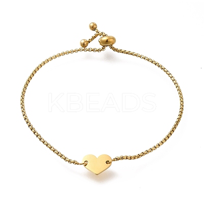 Ion Plating(IP) 304 Stainless Steel Box Chain Slider Bracelets BJEW-M233-06G-1