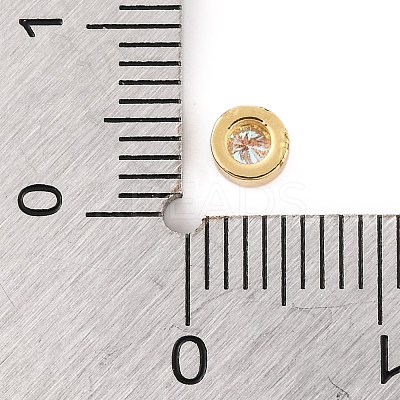 Rack Plating Flat Round Brass Micro Pave Cubic Zirconia Cabochons KK-F874-03G-08-1