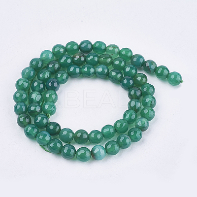 Natural Agate Round Beads Strand G-L084-6mm-M-1