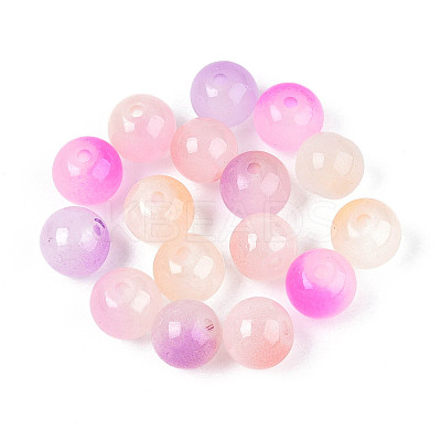 Spray Painting Imitation Jade Glass Beads GLAA-L046-8mm-03B-1