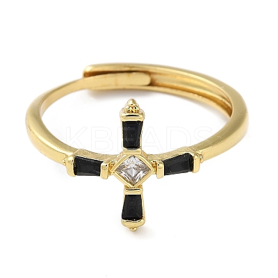 Brass with Cubic Zirconia Adjustable Rings RJEW-Z017-04G-1