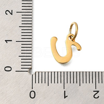 Ion Plating(IP) 304 Stainless Steel Enamel Alphabet Charms STAS-F308-02G-U-1