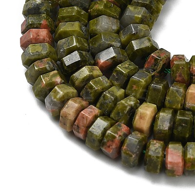 Natural Unakite Beads Strands G-G317-A15-3x6mm-1