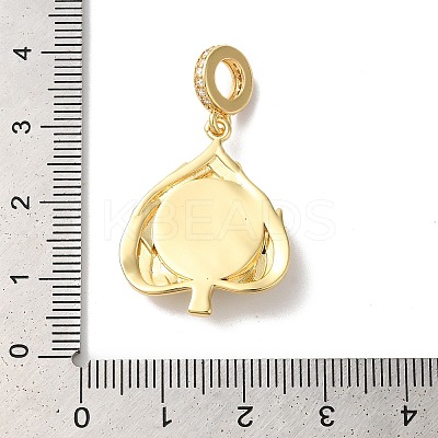 Rack Plating Brass Micro Pave Clear Cubic Zirconia European Dangle Charms KK--G504-22G-01-1