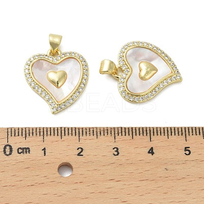 Brass Micro Pave Cubic Zirconia Pendants KK-D384-06G-01-1