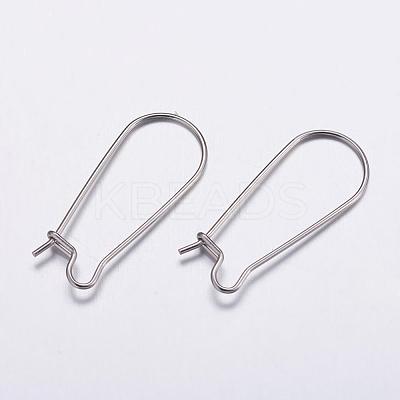 Tarnish Resistant 316 Surgical Stainless Steel Hoop Earrings Settings STAS-K146-040-25x12mm-1