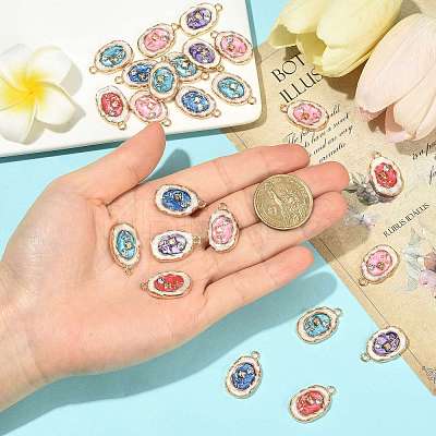 24Pcs Alloy Enamel Pendants ENAM-FS0004-50-1