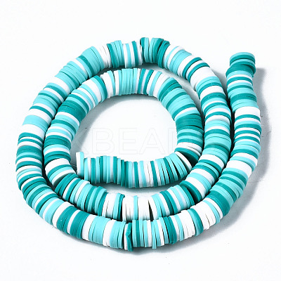 Handmade Polymer Clay Beads Strands CLAY-R089-8mm-085-1