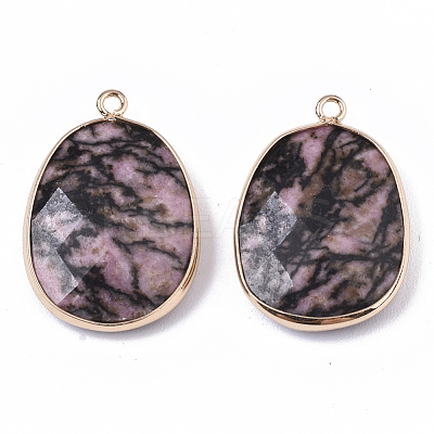 Natural Rhodonite Pendants G-T131-08F-1