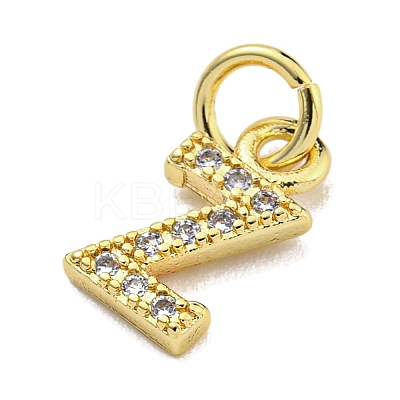 Initial Letter Brass with Cubic Zirconia Charms KK-Q814-26Z-G-1