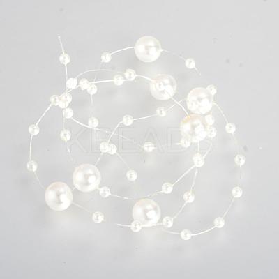 Acrylic Imitation Pearl Beaded Trim Garland Strand AJEW-R066-60m-10-1
