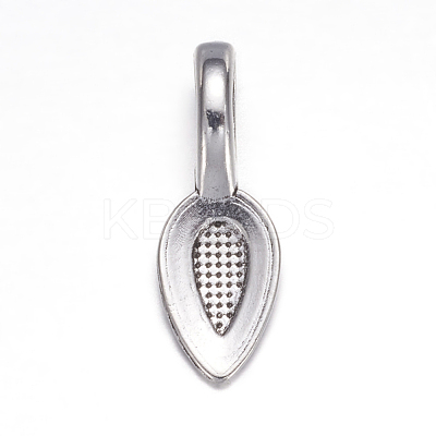Tibetan Style Alloy Glue-on Flat Pad Bails AB3348Y-NF-1