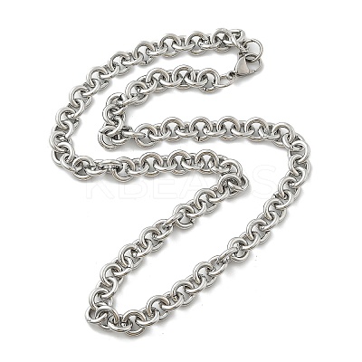 Non-Tarnish 304 Stainless Steel Rolo Chains Necklaces NJEW-F297-02P-1