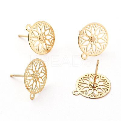 Brass Stud Earring Findings X-KK-S345-264G-1