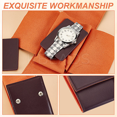 Portable PU Leather Single Watch Pouch Storage Bags ABAG-WH0048-20A-1