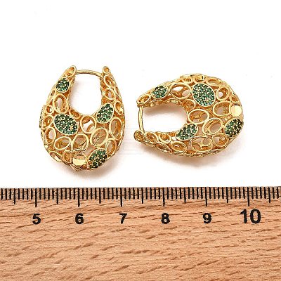 Bag Brass Micro Pave Cubic Zirconia Hoop Earrings EJEW-B148-06G-1