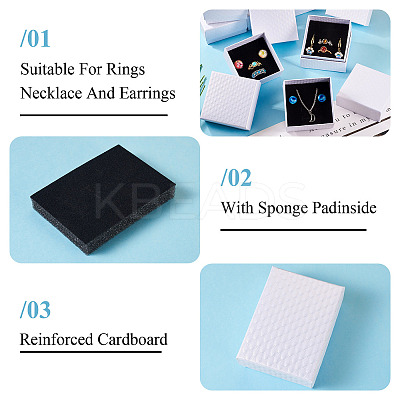 Rhombus Textured Cardboard Gift Storage Boxes LS-CON-TAC0010-03A-01-1