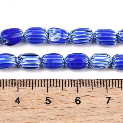 Handmade Millefiori Glass Oval Beads Strands LK-Z001-02A-01-1