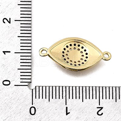 Brass Micro Pave Clear and Black Cubic Zirconia Connector Charms KK-P336-11G-1