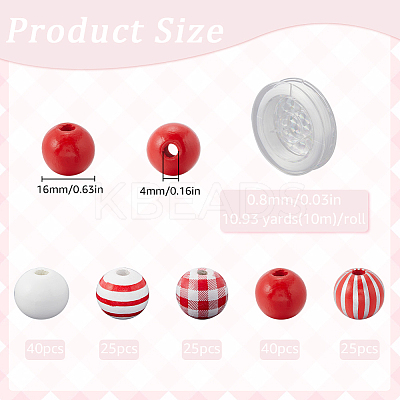 DIY Round Wooden Beads Bracelets Jewelry Making Kits DIY-SP0001-45B-1