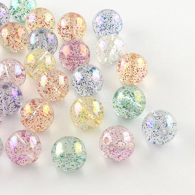 Round AB Color Transparent Acrylic Beads X-TACR-D005-12mm-M-1