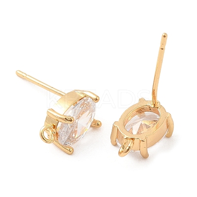 Brass Stud Earring Findings KK-F860-81G-1