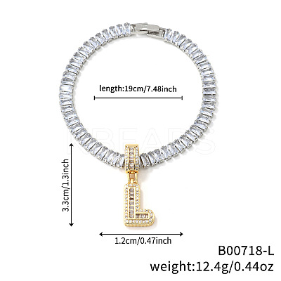 Fashionable Brass Micro Pave Clear Cubic Zirconia Charm Bracelets AF9298-12-1