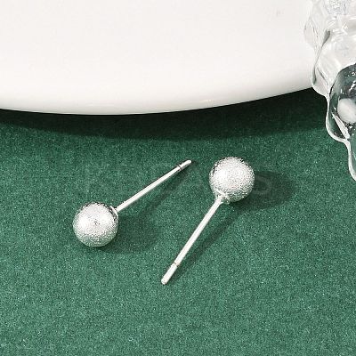 Brass Round Stud Earrings EJEW-C171-01C-S-1