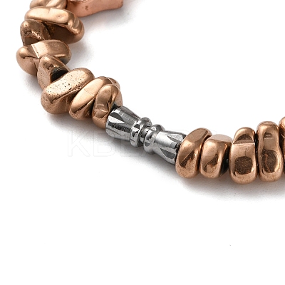 Electroplated Non-magnetic Hematite Chips Stretch Bracelets for Men Women BJEW-G728-04-1