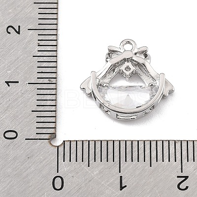 Brass Micro Pave Clear Cubic Zirconia Pendants LS-KK-K371-30P-1