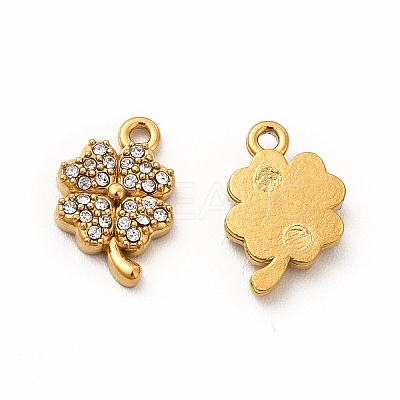 Ion Plating(IP) 316 Surgical Stainless Steel with Crystal Rhinestone Charms STAS-G305-07G-1