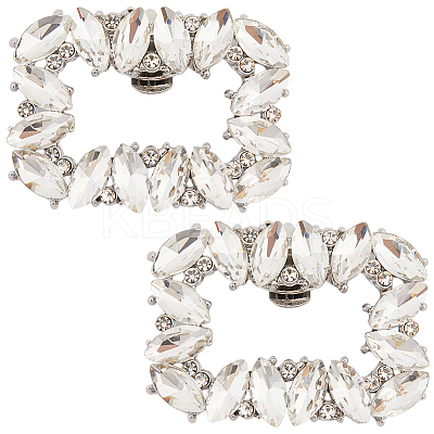 2Pcs Alloy Crystal Rhinestone Shoe Buckle Clips FIND-GF0006-20-1