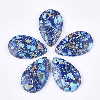 Assembled Synthetic Imperial Jasper and Natural Lapis Lazuli Pendants X-G-S329-075-1