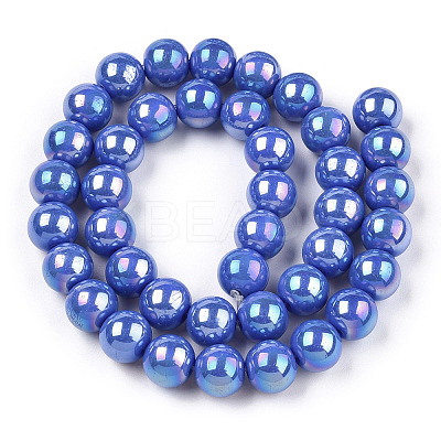 Electroplate Opaque Glass Beads Strands LS-GLAA-T032-P4mm-AB11-1