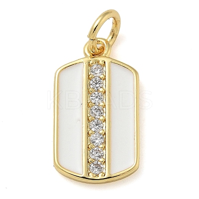 Rack Plating Brass Micro Pave Cubic Zirconia Pendants KK-K392-03G-04-1