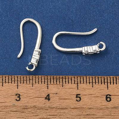 Rack Plating Brass Micro Pave Clear Cubic Zirconia Earring Hooks KK-A231-04S-1